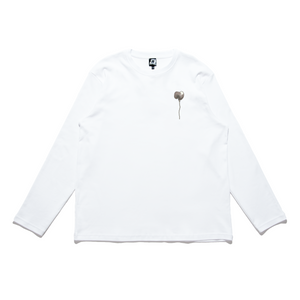 "Crossroad" Cut and Sew Wide-body Long Sleeved Tee White/Black