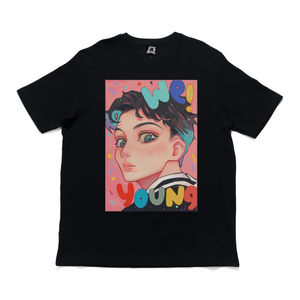 "We Young" Cut and Sew Wide-body Tee Black