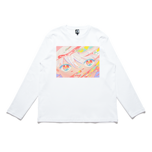 "Spring Day" Cut and Sew Wide-body Long Sleeved Tee White