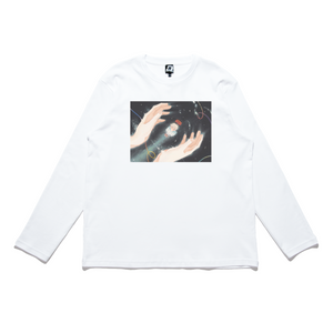 "Angel Making" Cut and Sew Wide-body Long Sleeved Tee White/Black