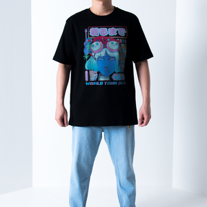 "Clash City World Tour 2020" Cut and Sew Wide-body Tee Black