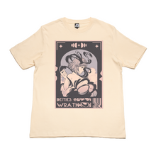 Load image into Gallery viewer, &quot;Deities of Wrath&quot; Cut and Sew Wide-body Tee Black/Beige