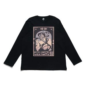 "Deities of Wrath" Cut and Sew Wide-body Long Sleeved Tee Black/Beige