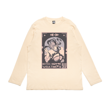 Load image into Gallery viewer, &quot;Deities of Wrath&quot; Cut and Sew Wide-body Long Sleeved Tee Black/Beige