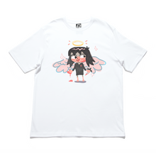 Load image into Gallery viewer, &quot;Tired Angel&quot; - Cut and Sew Wide-body Tee White
