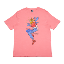 Load image into Gallery viewer, &quot;Do not be afraid&quot; Cut and Sew Wide-body Tee White/Salmon Pink