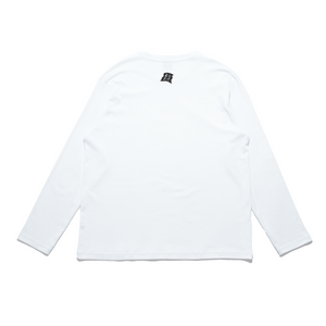 "The Transceivers CATS!" Cut and Sew Wide-body Long Sleeved Tee White/Black