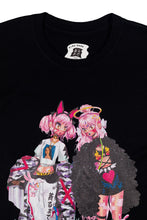 Load image into Gallery viewer, Twin Girl Basic Cotton T-Shirt Black